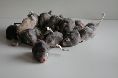 real fur mouse cat toy